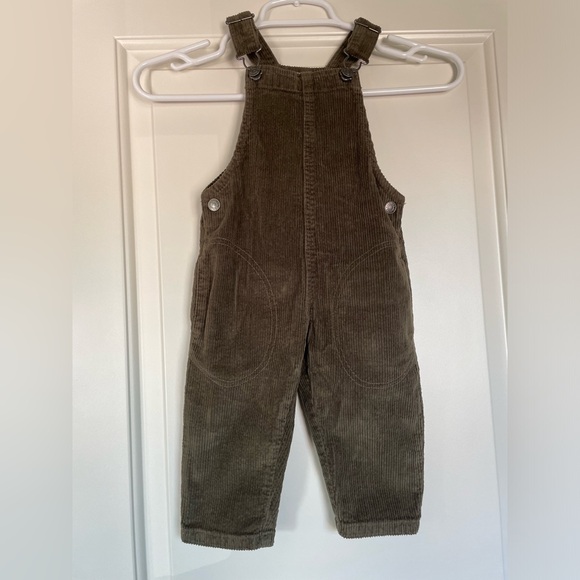 Dark olive baby boy overalls - Picture 1 of 2